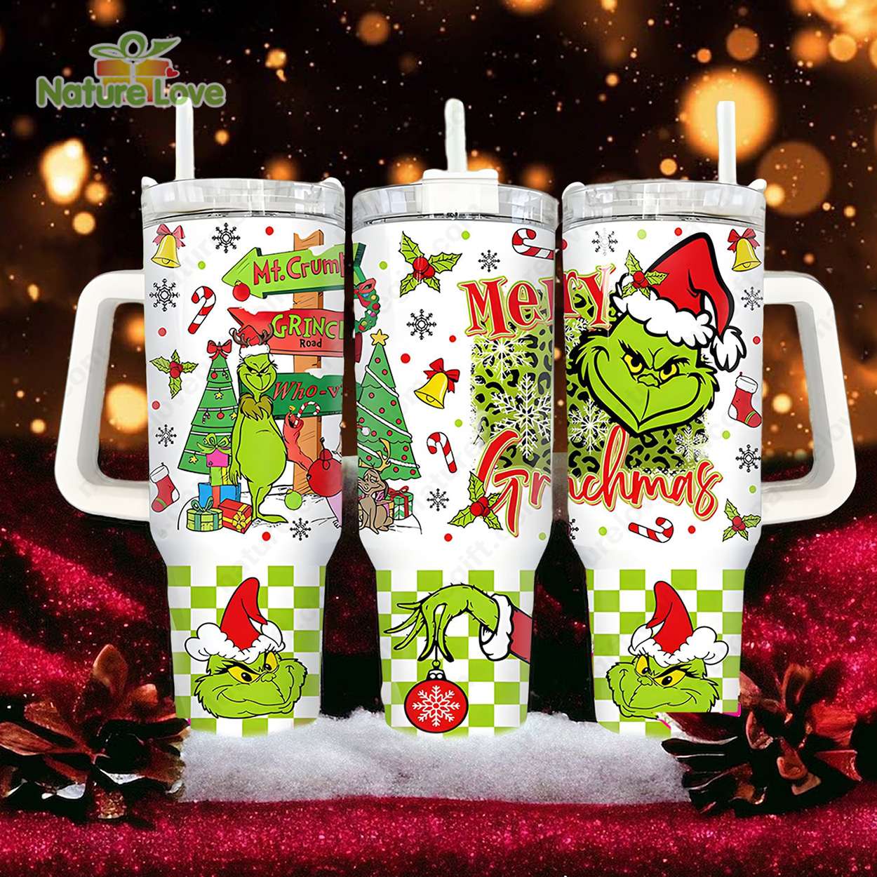 The Grinch Disney Movies Custom Stanley Quencher 40oz Stainless Steel Tumbler With Handle