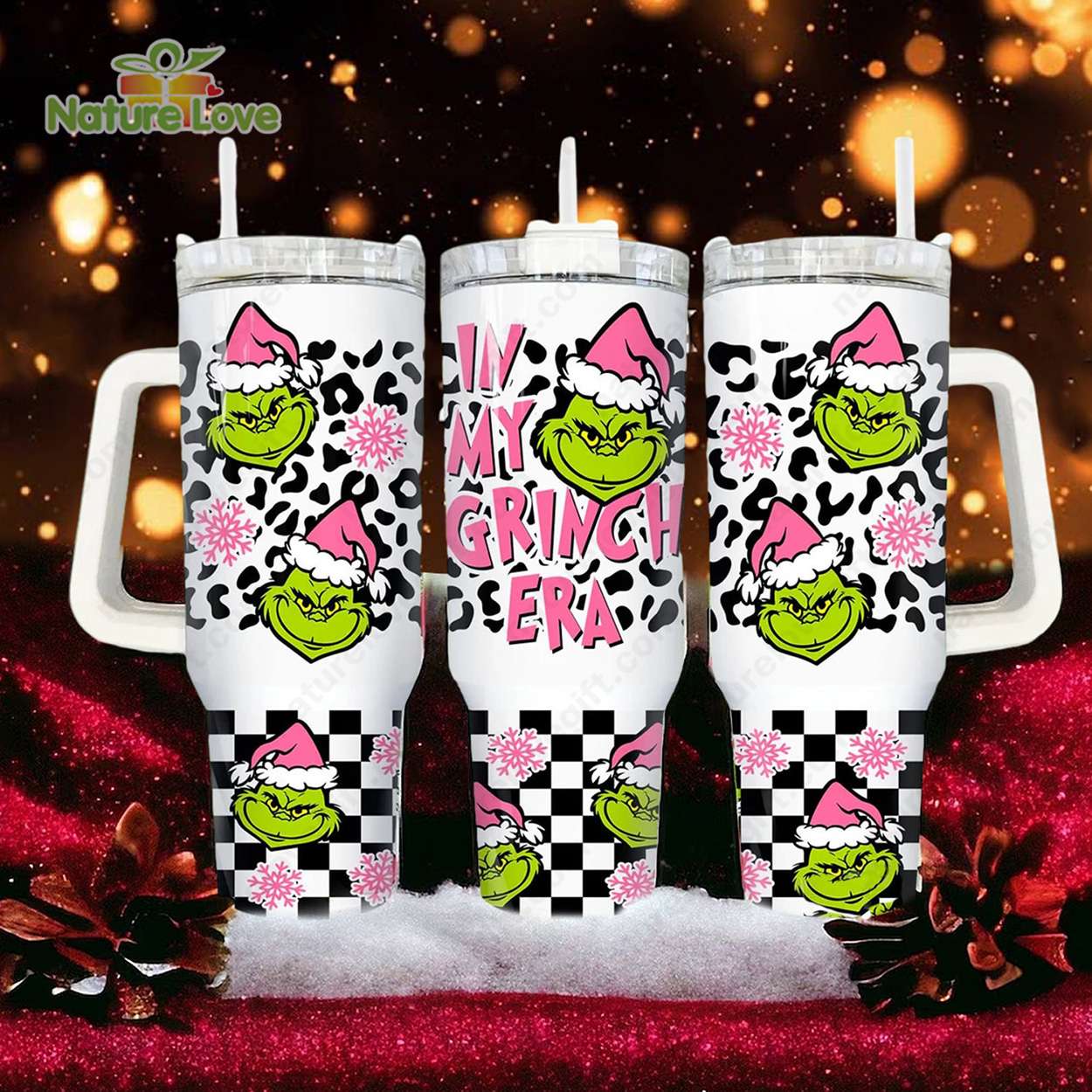 The Grinch Disney Movies Custom Stanley Quencher 40oz Stainless Steel Tumbler With Handle