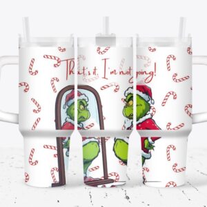 The Grinch Merry Xmas Movies Custom Stanley Quencher 40oz Stainless Steel Tumbler With Handle