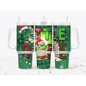 The Grinch Merry Xmas Movies Custom Stanley Quencher 40oz Stainless Steel Tumbler With Handle