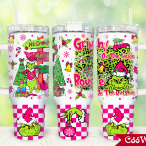 The Grinch Movies Custom Stanley Quencher 40oz Stainless Steel Tumbler With Handle