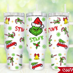 The Grinch Movies Custom Stanley Quencher 40oz Stainless Steel Tumbler With Handle