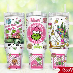 The Grinch Movies Custom Stanley Quencher 40oz Stainless Steel Tumbler With Handle