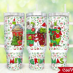The Grinch Movies Custom Stanley Quencher 40oz Stainless Steel Tumbler With Handle