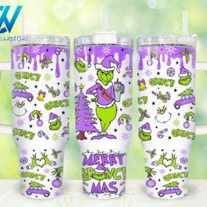The Grinch Movies Custom Stanley Quencher 40oz Stainless Steel Tumbler With Handle