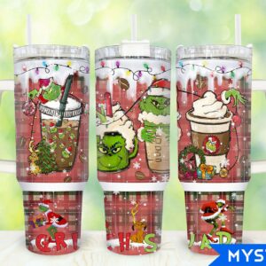 The Grinch Movies Custom Stanley Quencher 40oz Stainless Steel Tumbler With Handle