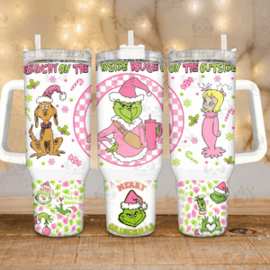 The Grinch Movies Custom Stanley Quencher 40oz Stainless Steel Tumbler With Handle