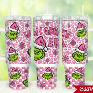 The Grinch Movies Custom Stanley Quencher 40oz Stainless Steel Tumbler With Handle