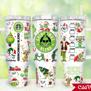 The Grinch Movies Custom Stanley Quencher 40oz Stainless Steel Tumbler With Handle