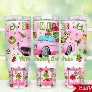 The Grinch Movies Custom Stanley Quencher 40oz Stainless Steel Tumbler With Handle