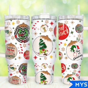 The Grinch Movies Custom Stanley Quencher 40oz Stainless Steel Tumbler With Handle