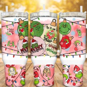 The Grinch Movies Custom Stanley Quencher 40oz Stainless Steel Tumbler With Handle