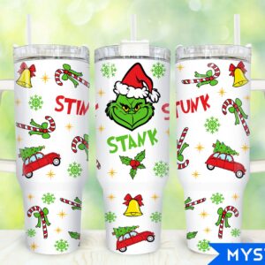 The Grinch Movies Custom Stanley Quencher 40oz Stainless Steel Tumbler With Handle