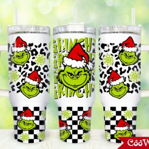 The Grinch Movies Custom Stanley Quencher 40oz Stainless Steel Tumbler With Handle