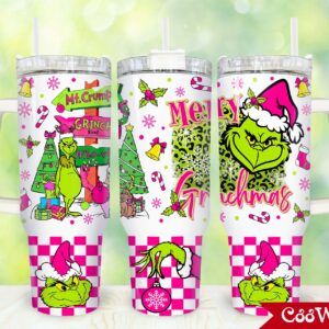 The Grinch Movies Custom Stanley Quencher 40oz Stainless Steel Tumbler With Handle