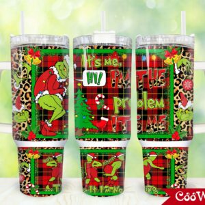 The Grinch Movies Custom Stanley Quencher 40oz Stainless Steel Tumbler With Handle