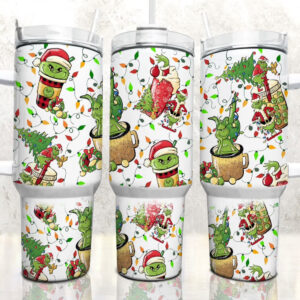 The Grinch Movies Custom Stanley Quencher 40oz Stainless Steel Tumbler With Handle