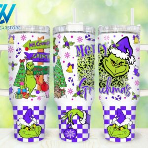 The Grinch Movies Custom Stanley Quencher 40oz Stainless Steel Tumbler With Handle