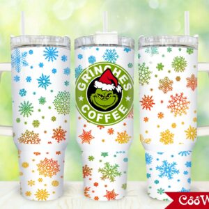 The Grinch Movies Custom Stanley Quencher 40oz Stainless Steel Tumbler With Handle