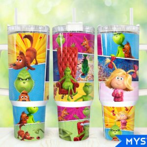 The Grinch Movies Custom Stanley Quencher 40oz Stainless Steel Tumbler With Handle