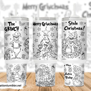 The Grinch Movies Custom Stanley Quencher 40oz Stainless Steel Tumbler With Handle
