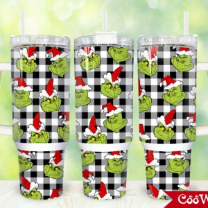 The Grinch Movies Custom Stanley Quencher 40oz Stainless Steel Tumbler With Handle