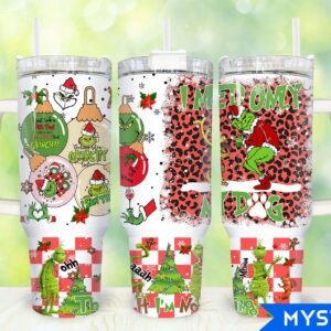 The Grinch Movies Custom Stanley Quencher 40oz Stainless Steel Tumbler With Handle