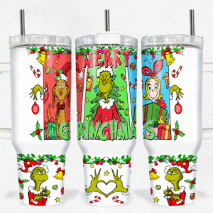 The Grinch Movies Custom Stanley Quencher 40oz Stainless Steel Tumbler With Handle