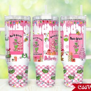 The Grinch Movies Custom Stanley Quencher 40oz Stainless Steel Tumbler With Handle