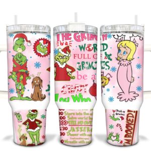 The Grinch Movies Custom Stanley Quencher 40oz Stainless Steel Tumbler With Handle