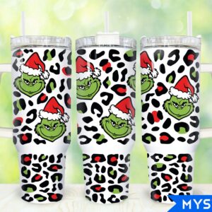 The Grinch Movies Custom Stanley Quencher 40oz Stainless Steel Tumbler With Handle
