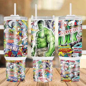 The Incredible Hulk Marvel Movies Custom Stanley Quencher 40oz Stainless Steel Tumbler With Handle