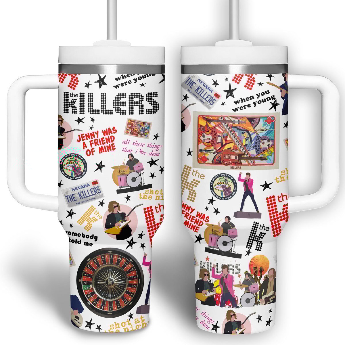 The Killers Music Custom Stanley Quencher 40oz Stainless Steel Tumbler With Handle