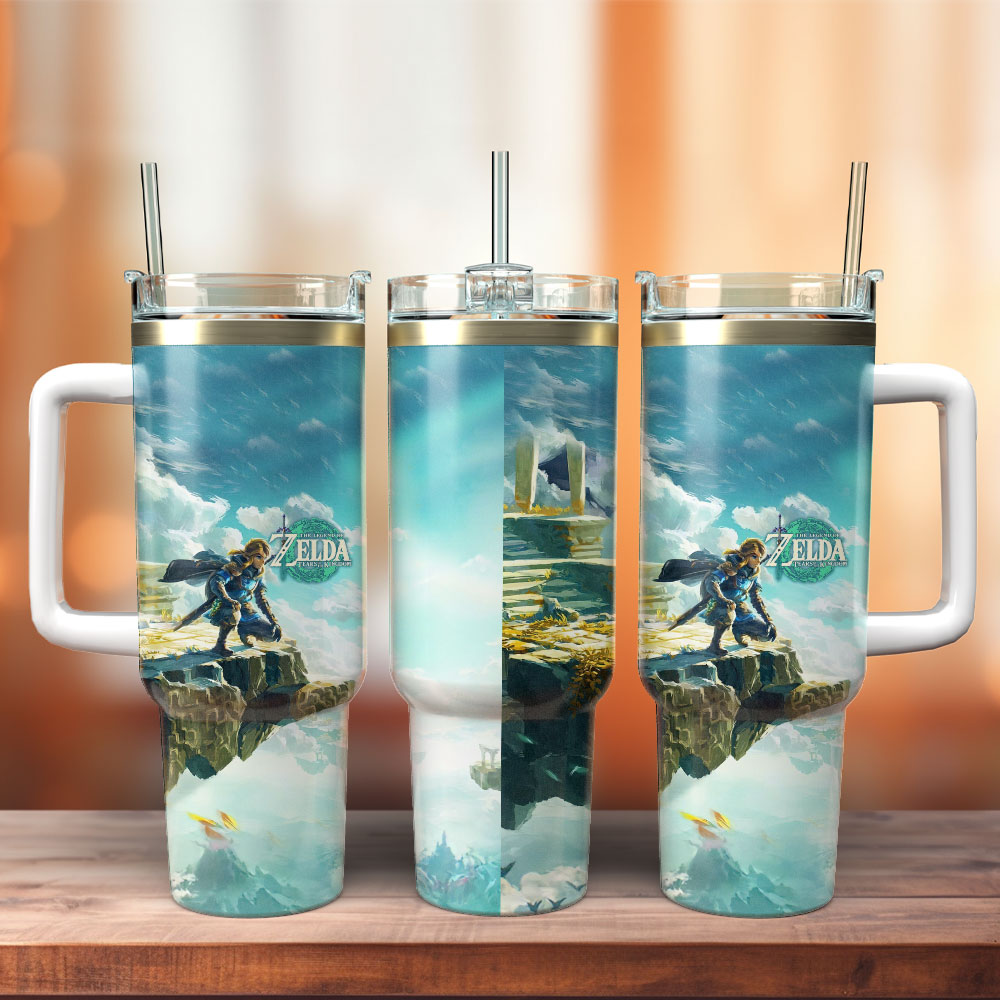 The Legend Of Zelda Games Custom Stanley Quencher 40oz Stainless Steel Tumbler With Handle