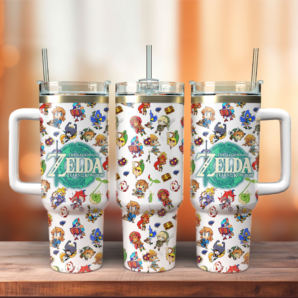 The Legend Of Zelda Games Custom Stanley Quencher 40oz Stainless Steel Tumbler With Handle