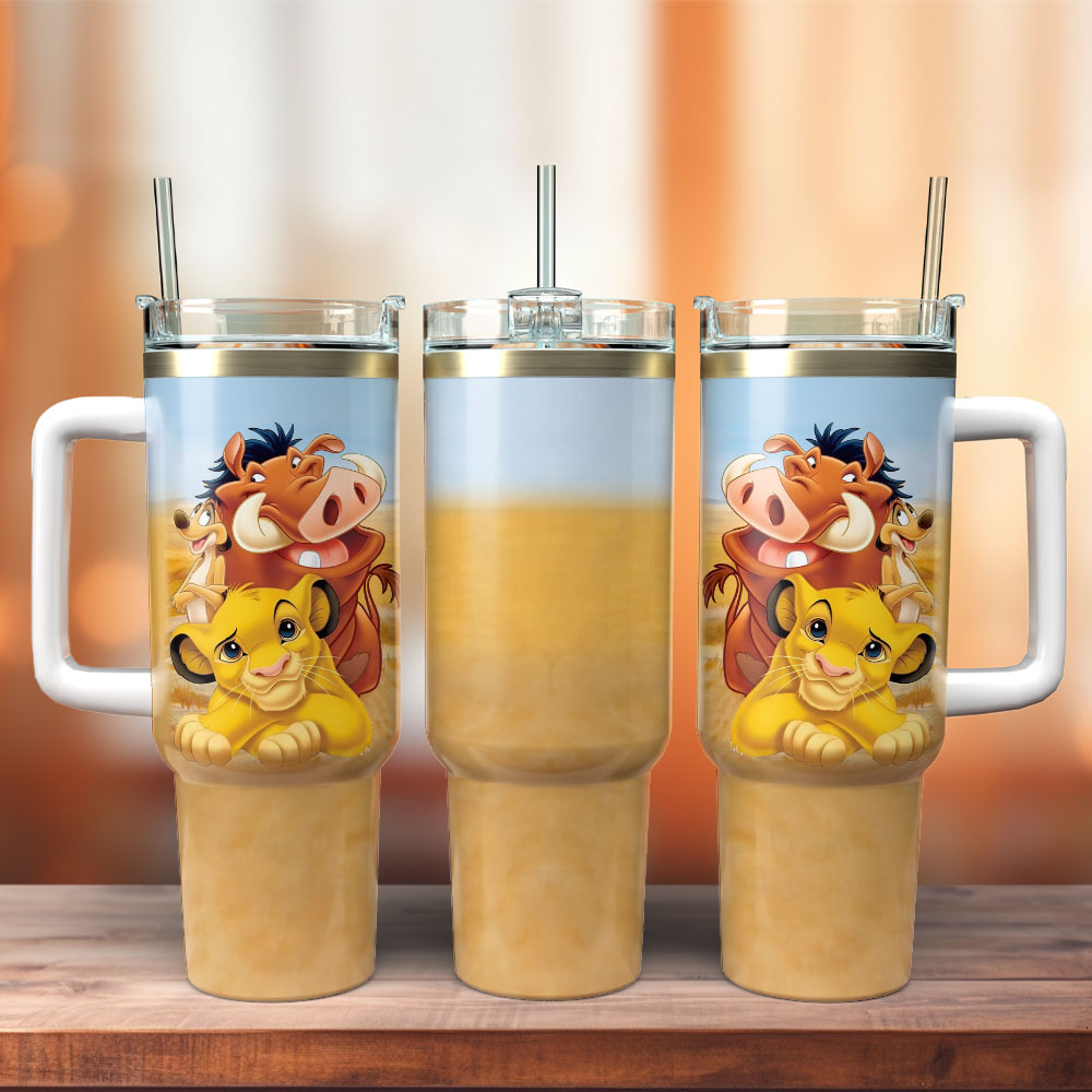 The Lion King Cartoon Movie Custom Stanley Quencher 40oz Stainless Steel Tumbler With Handle