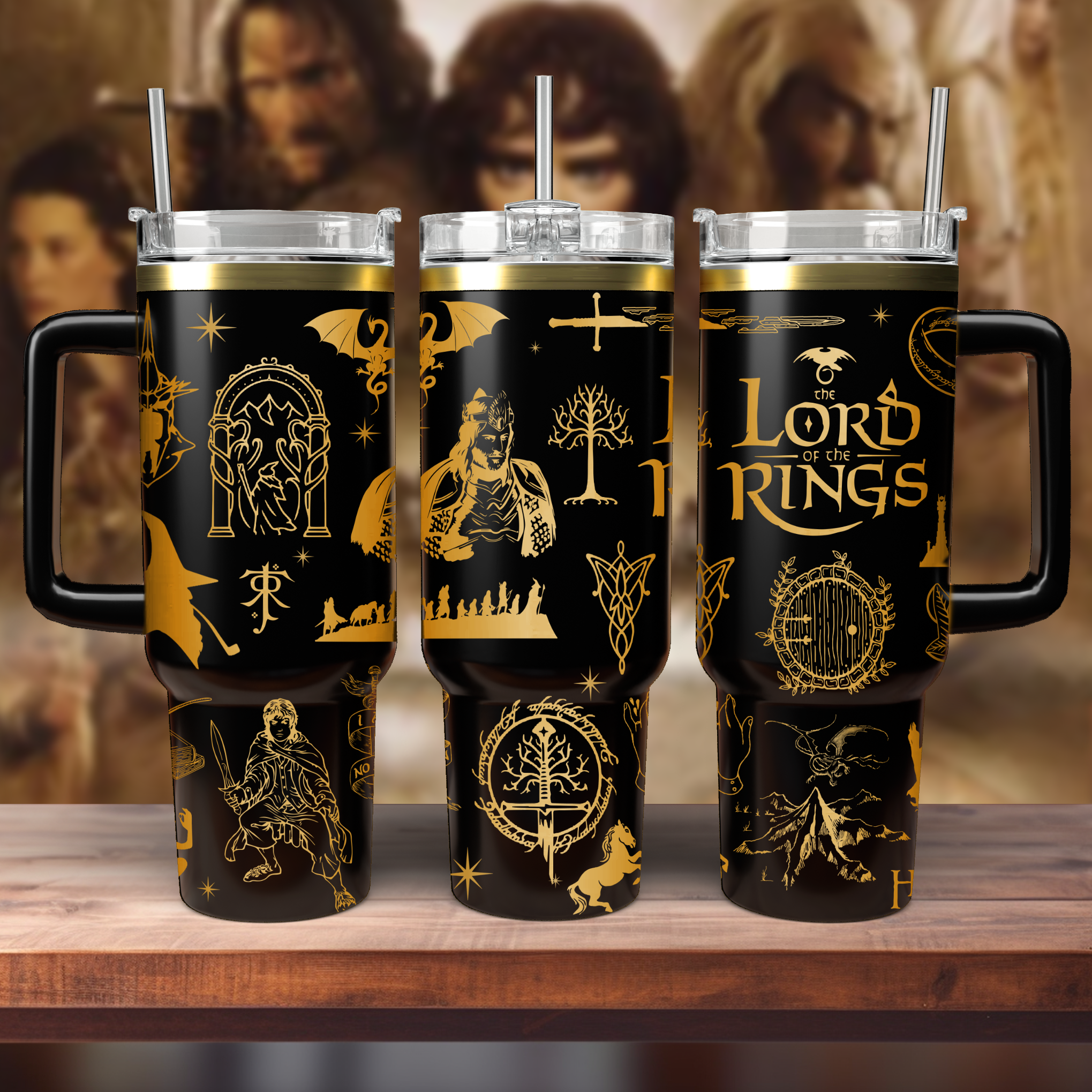 The Lord Of The Rings Movies Custom Stanley Quencher 40oz Stainless Steel Tumbler With Handle