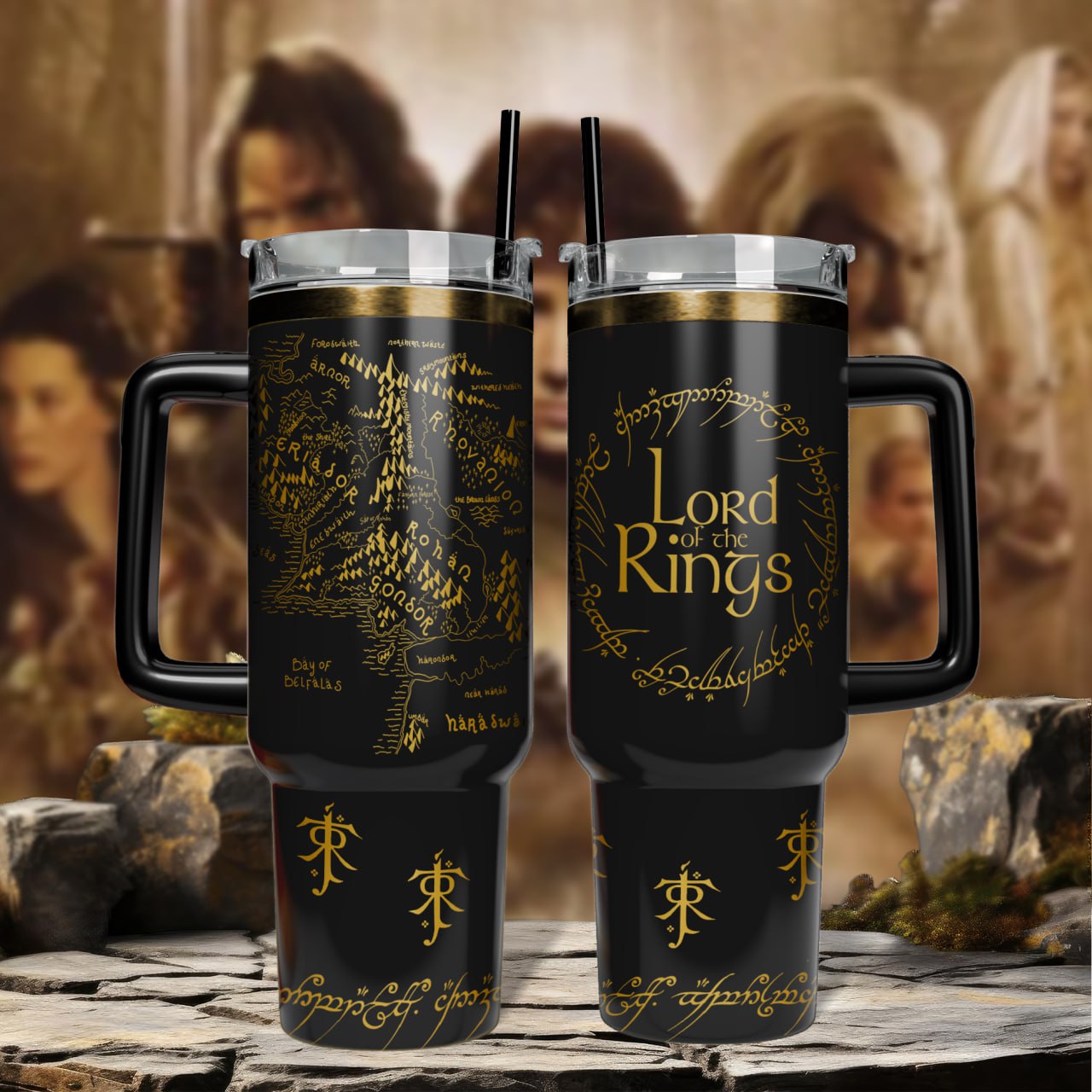 The Lord Of The Rings Movies Custom Stanley Quencher 40oz Stainless Steel Tumbler With Handle