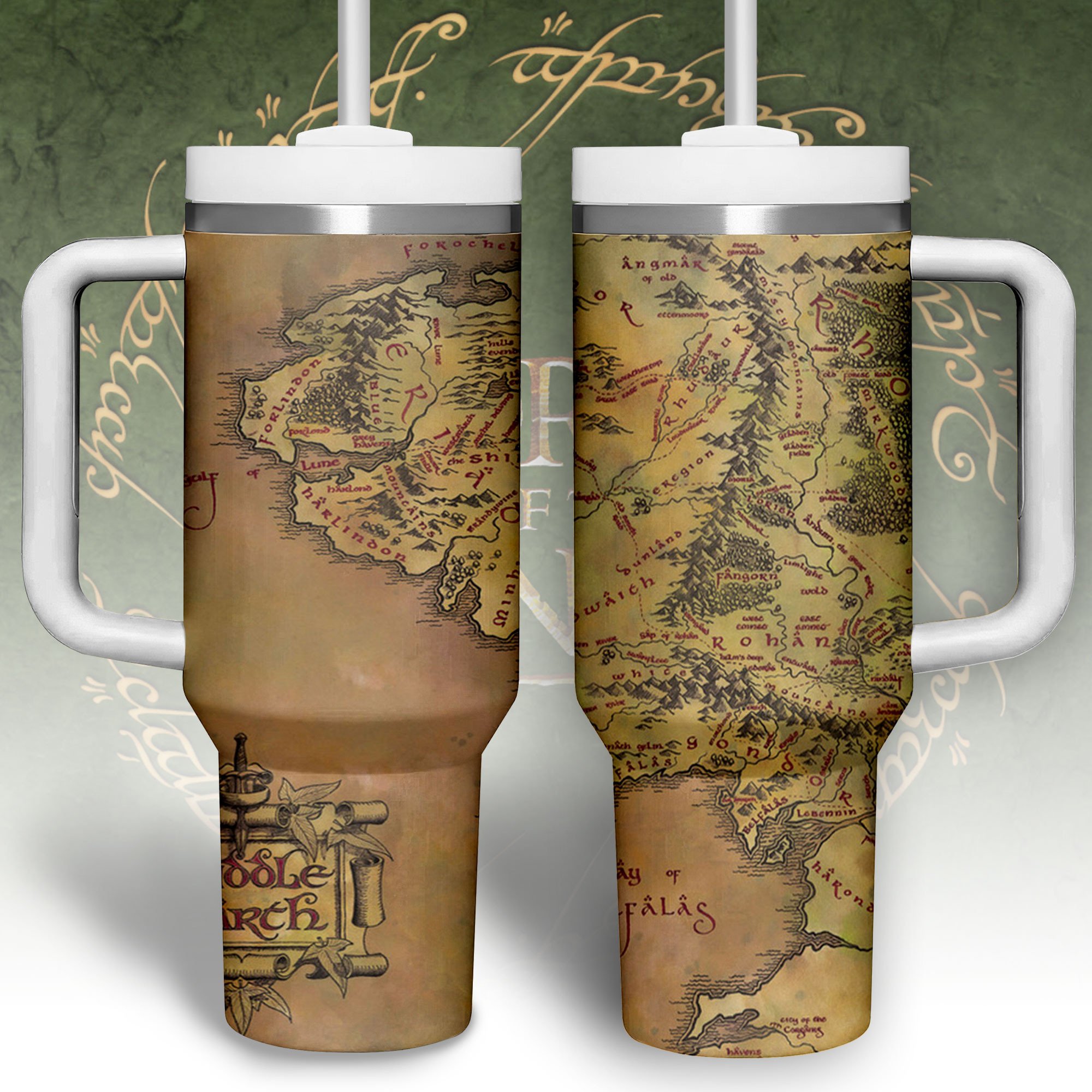 The Lord of the Rings Movies Custom Stanley Quencher 40oz Stainless Steel Tumbler With Handle
