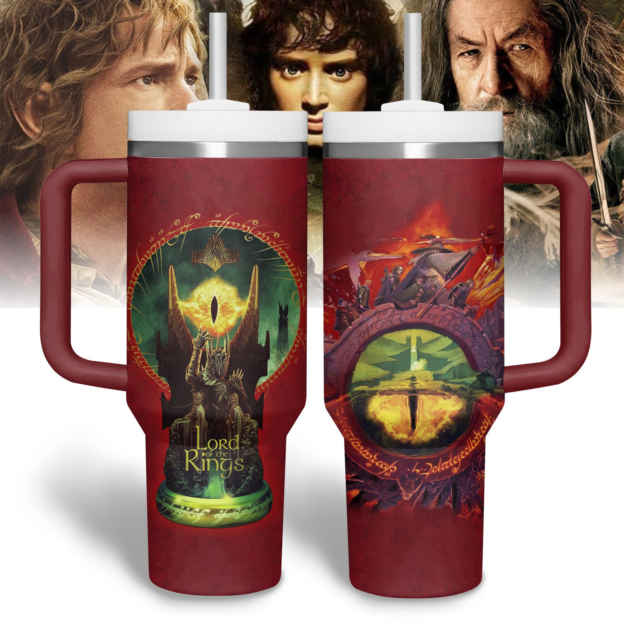 The Lord of the Rings Movies Custom Stanley Quencher 40oz Stainless Steel Tumbler With Handle
