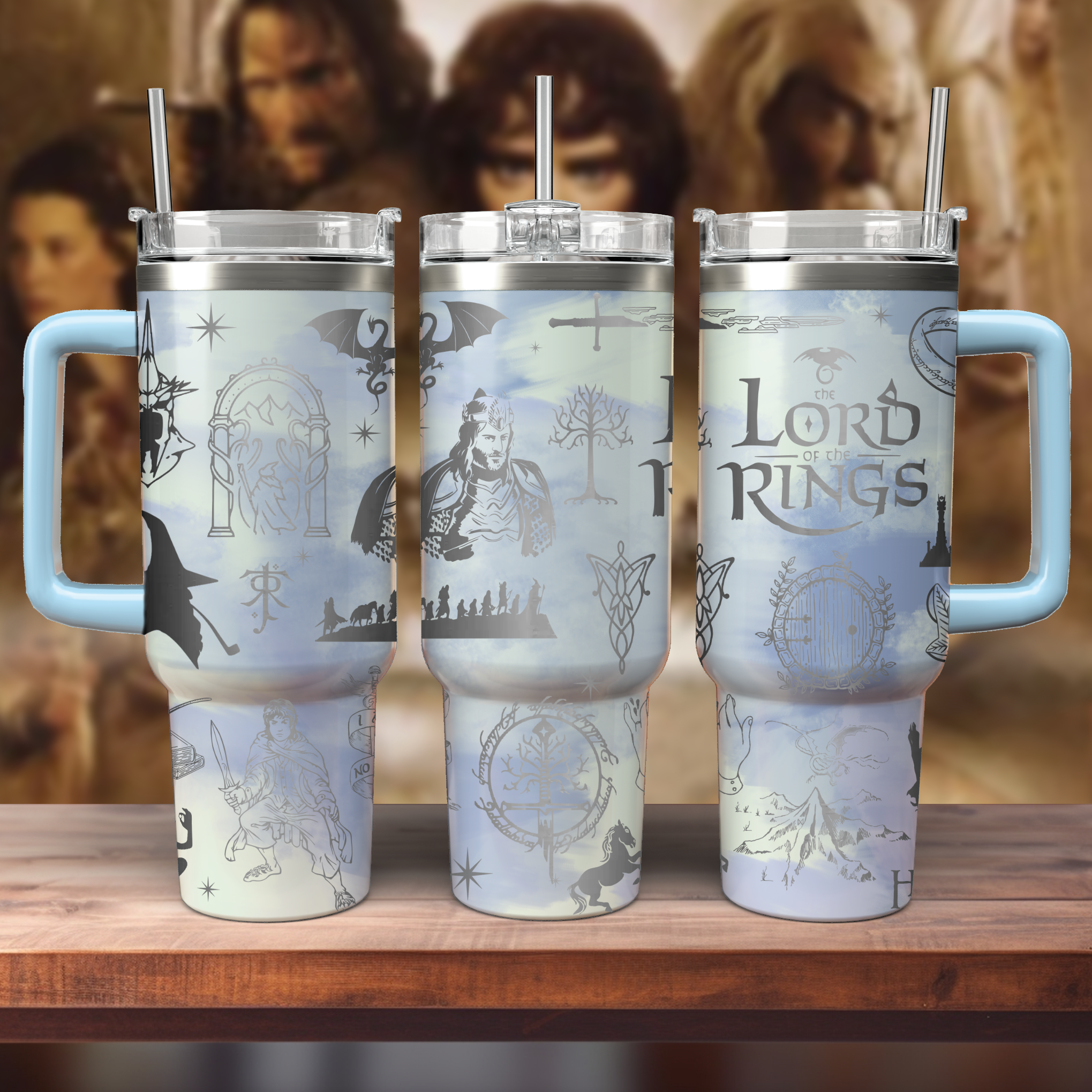The Lord Of The Rings Movies Custom Stanley Quencher 40oz Stainless Steel Tumbler With Handle