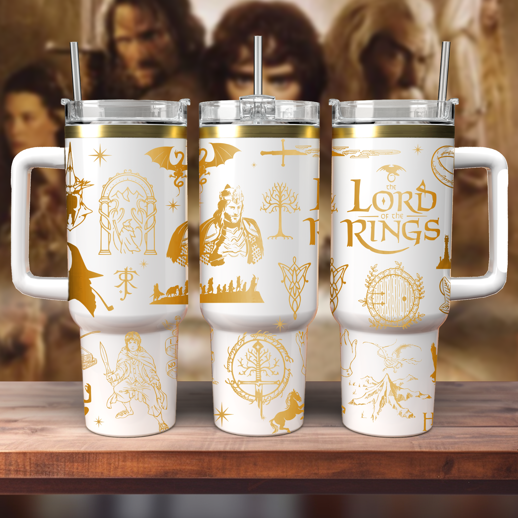 The Lord Of The Rings Movies Custom Stanley Quencher 40oz Stainless Steel Tumbler With Handle