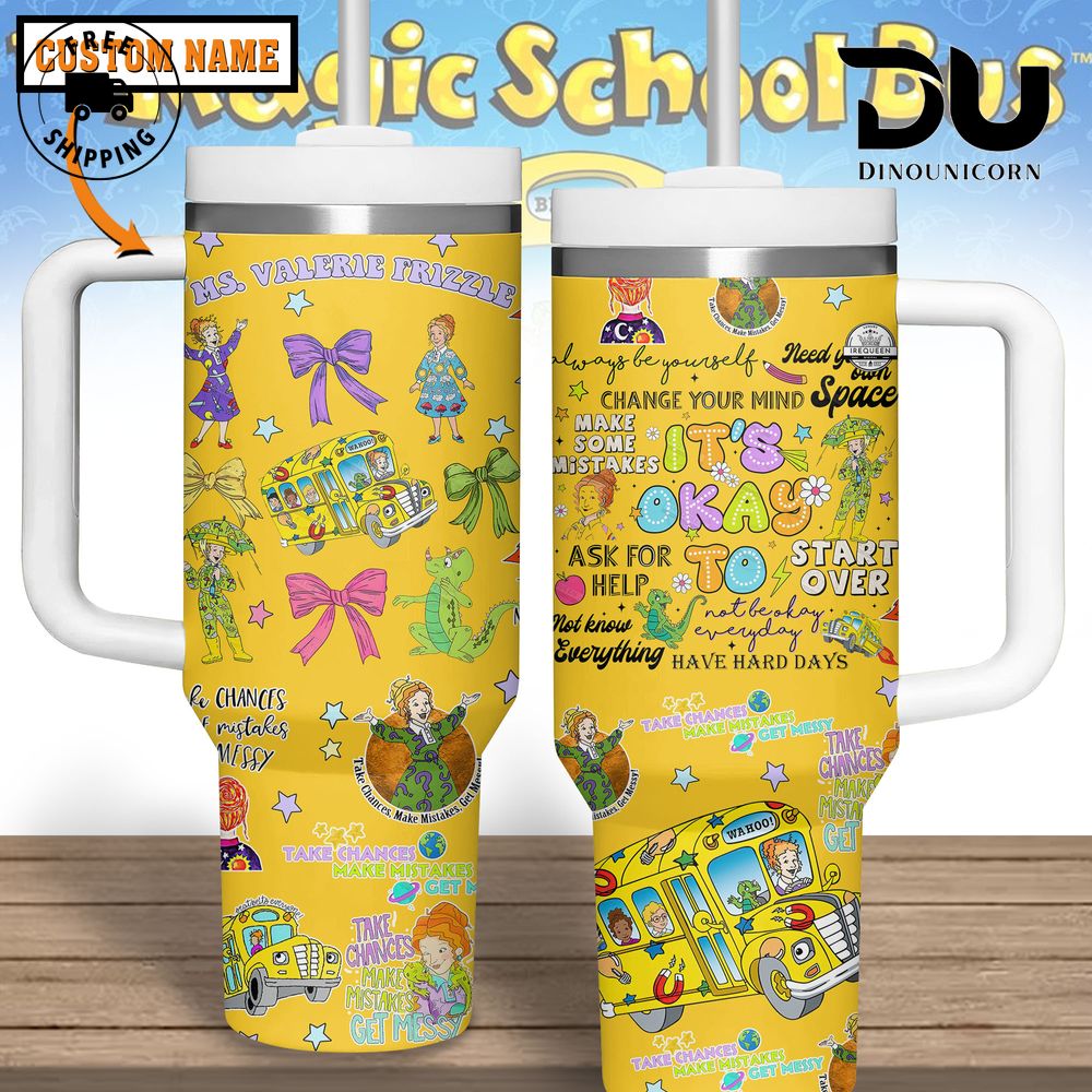 The Magic School Bus TV Series Custom Stanley Quencher 40oz Stainless Steel Tumbler With Handle