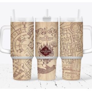 The Magical Marauder Map Harry Potter Movies Custom Stanley Quencher 40oz Stainless Steel Tumbler With Handle