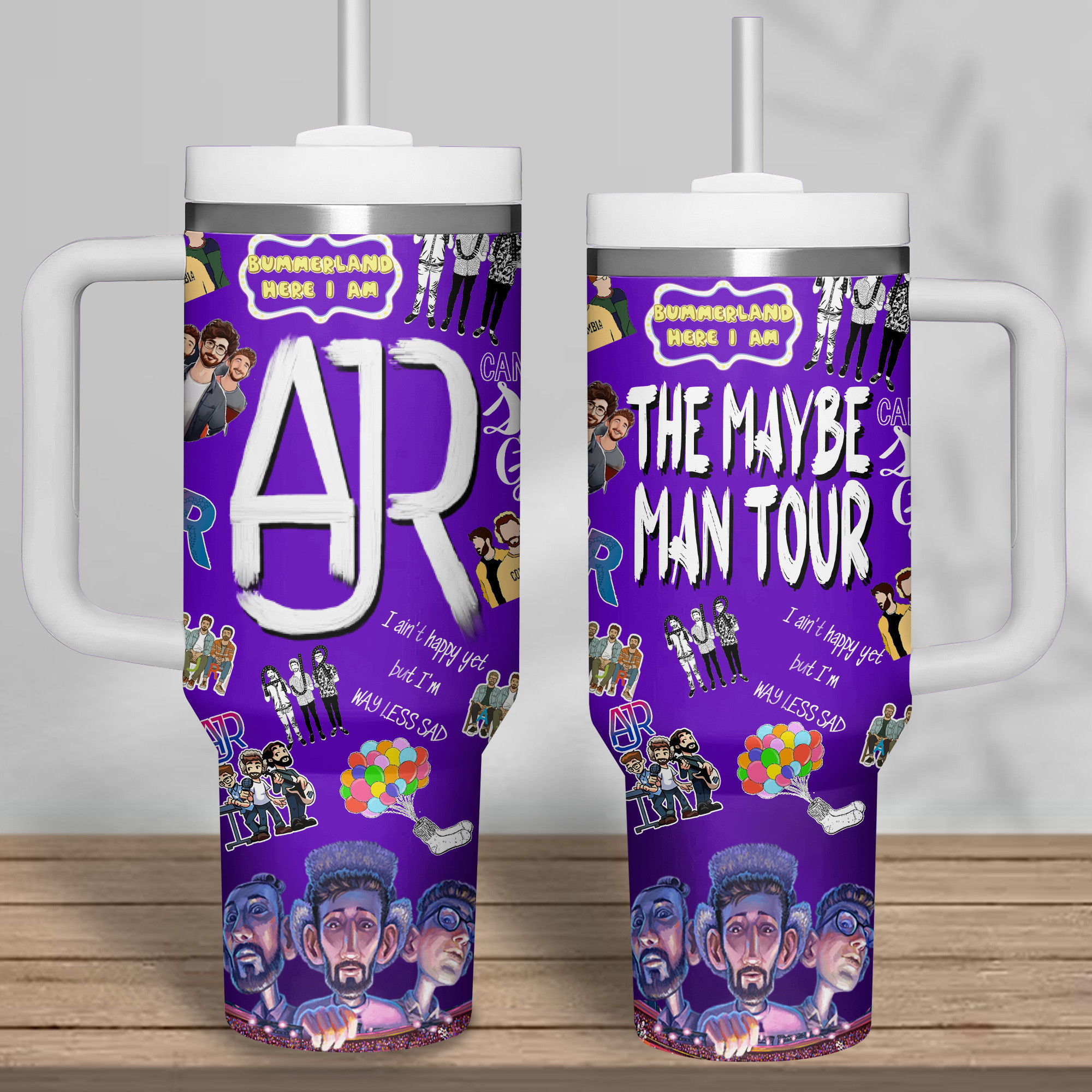 The Maybe Man Tour AJR Music Custom Stanley Quencher 40oz Stainless Steel Tumbler With Handle