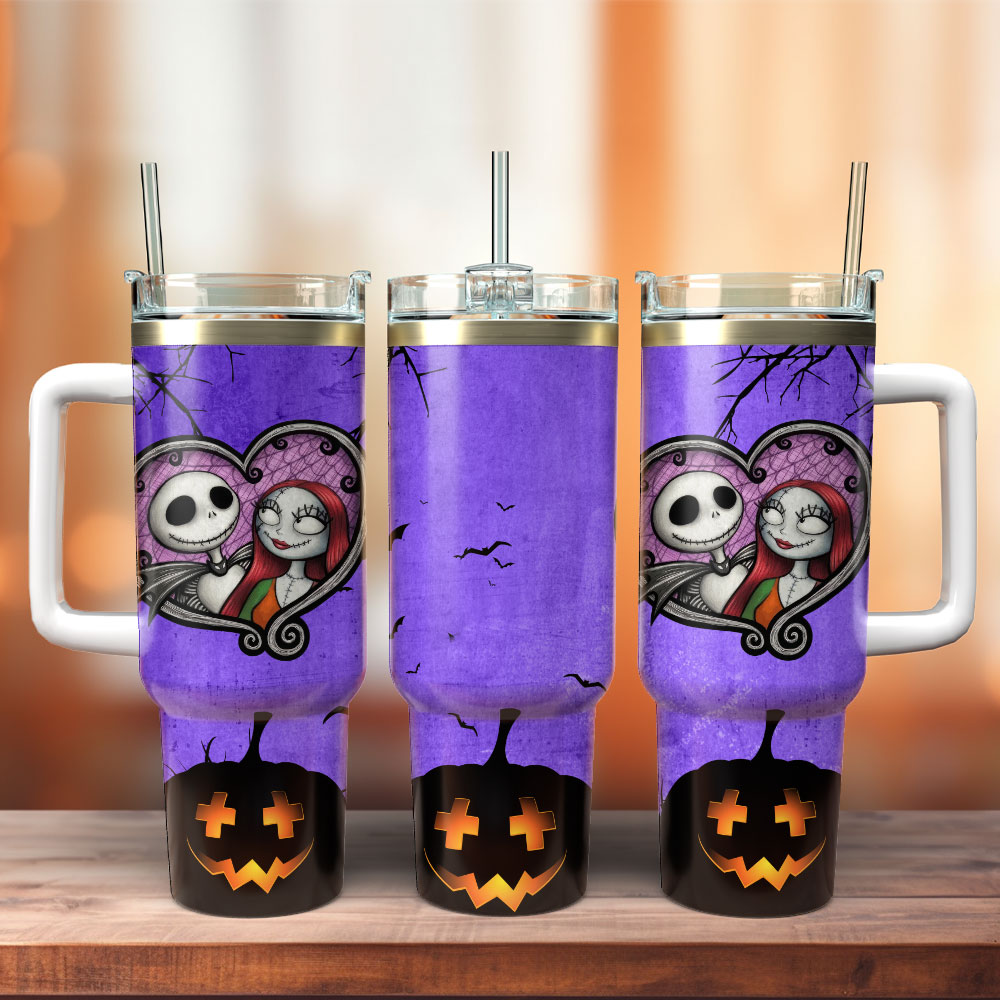 The Nightmare Before Christmas Movie Custom Stanley Quencher 40oz Stainless Steel Tumbler With Handle