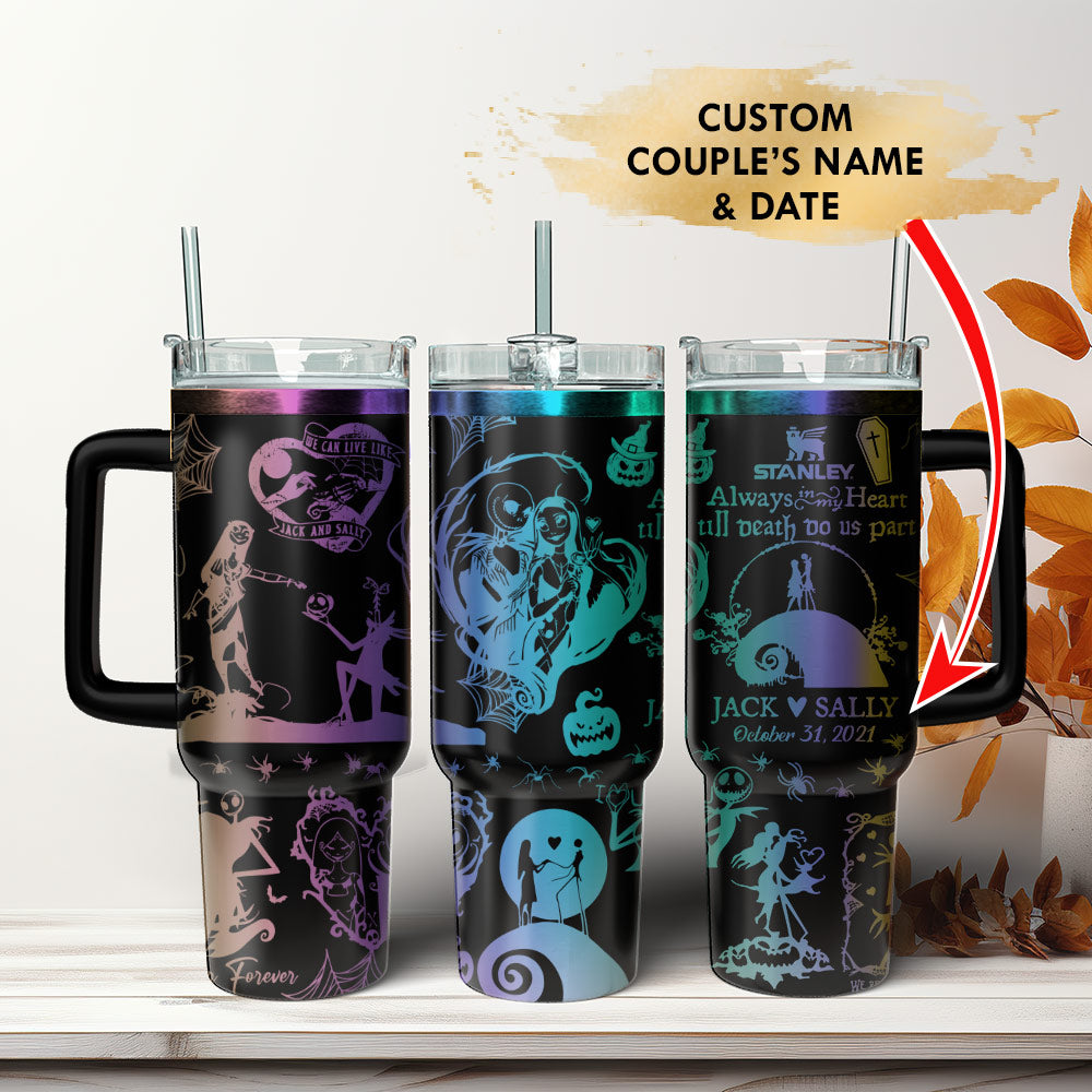 The Nightmare Before Christmas Movies Custom Stanley Quencher 40oz Stainless Steel Tumbler With Handle