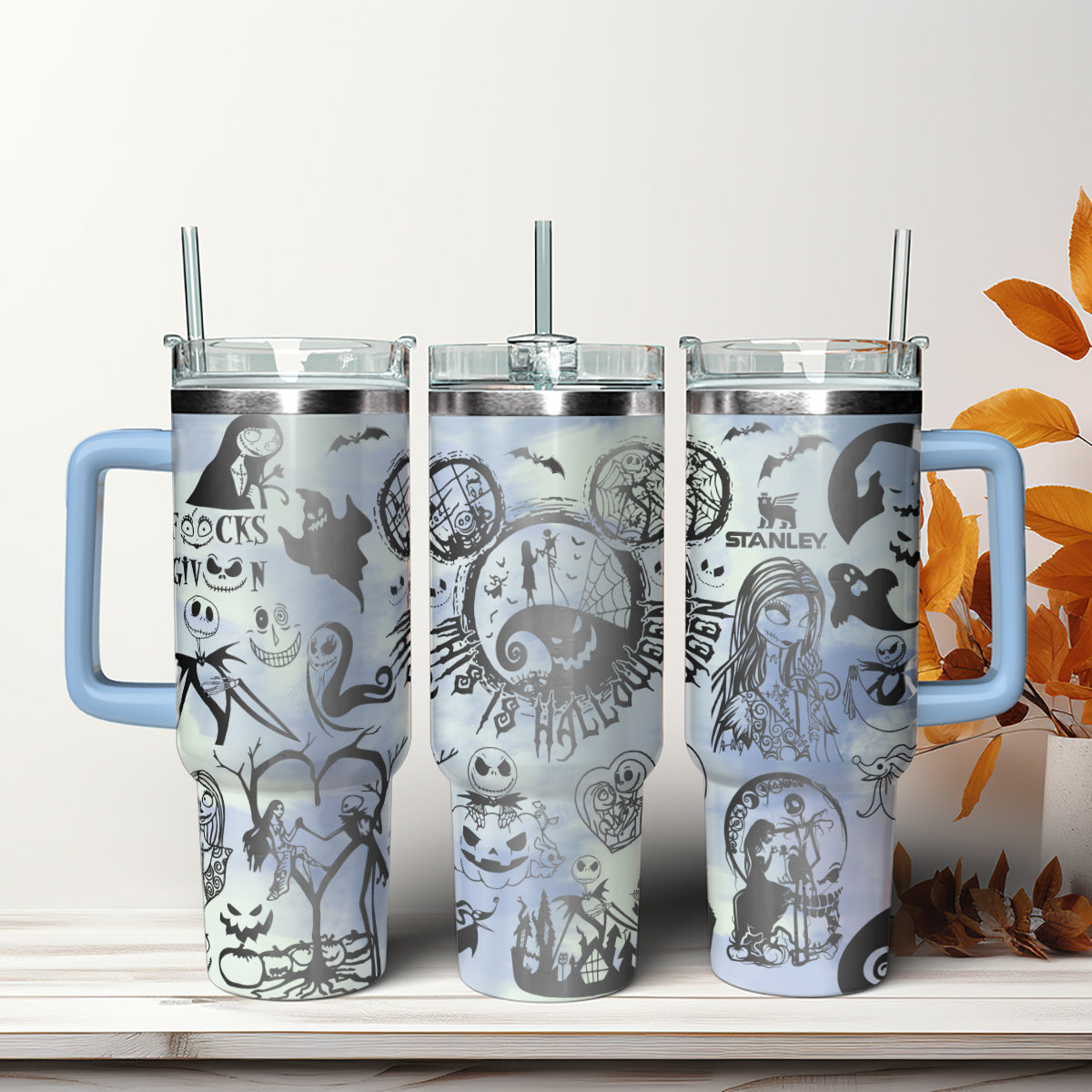The Nightmare Before Christmas Movies Custom Stanley Quencher 40oz Stainless Steel Tumbler With Handle