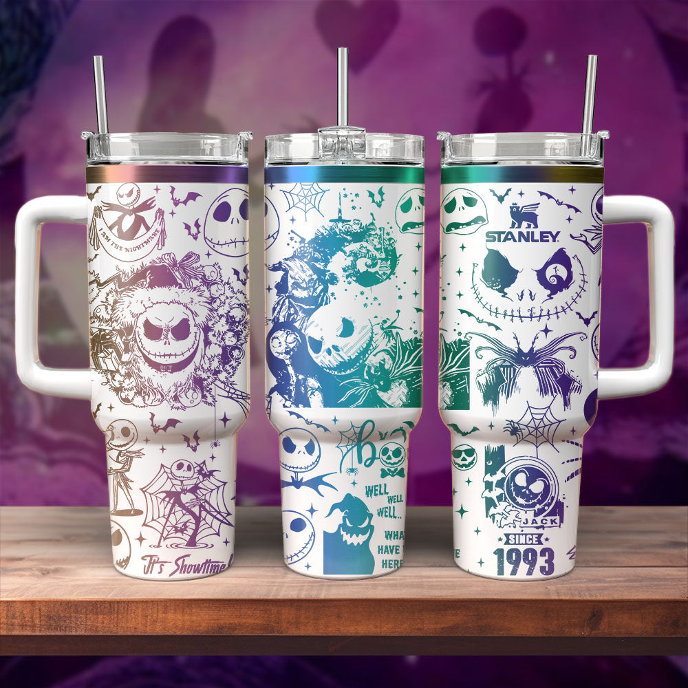 The Nightmare Before Christmas Movies Custom Stanley Quencher 40oz Stainless Steel Tumbler With Handle