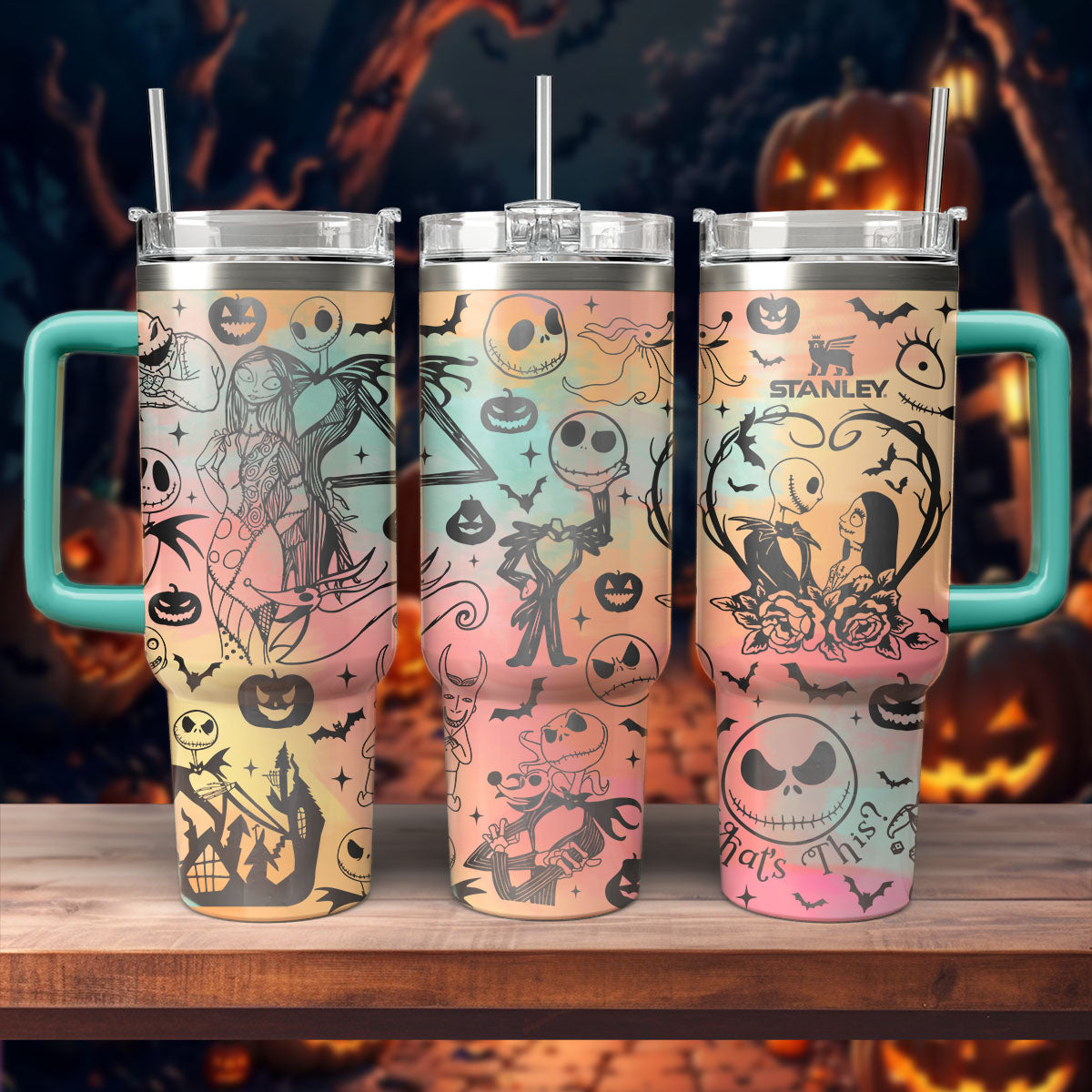 The Nightmare Before Christmas Movies Custom Stanley Quencher 40oz Stainless Steel Tumbler With Handle